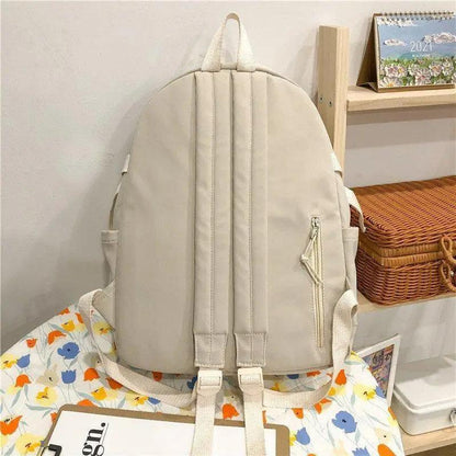Stevvex Elegant Female Backpack beige school backpack with padded straps and top handle on Tampa Home & Garden Store