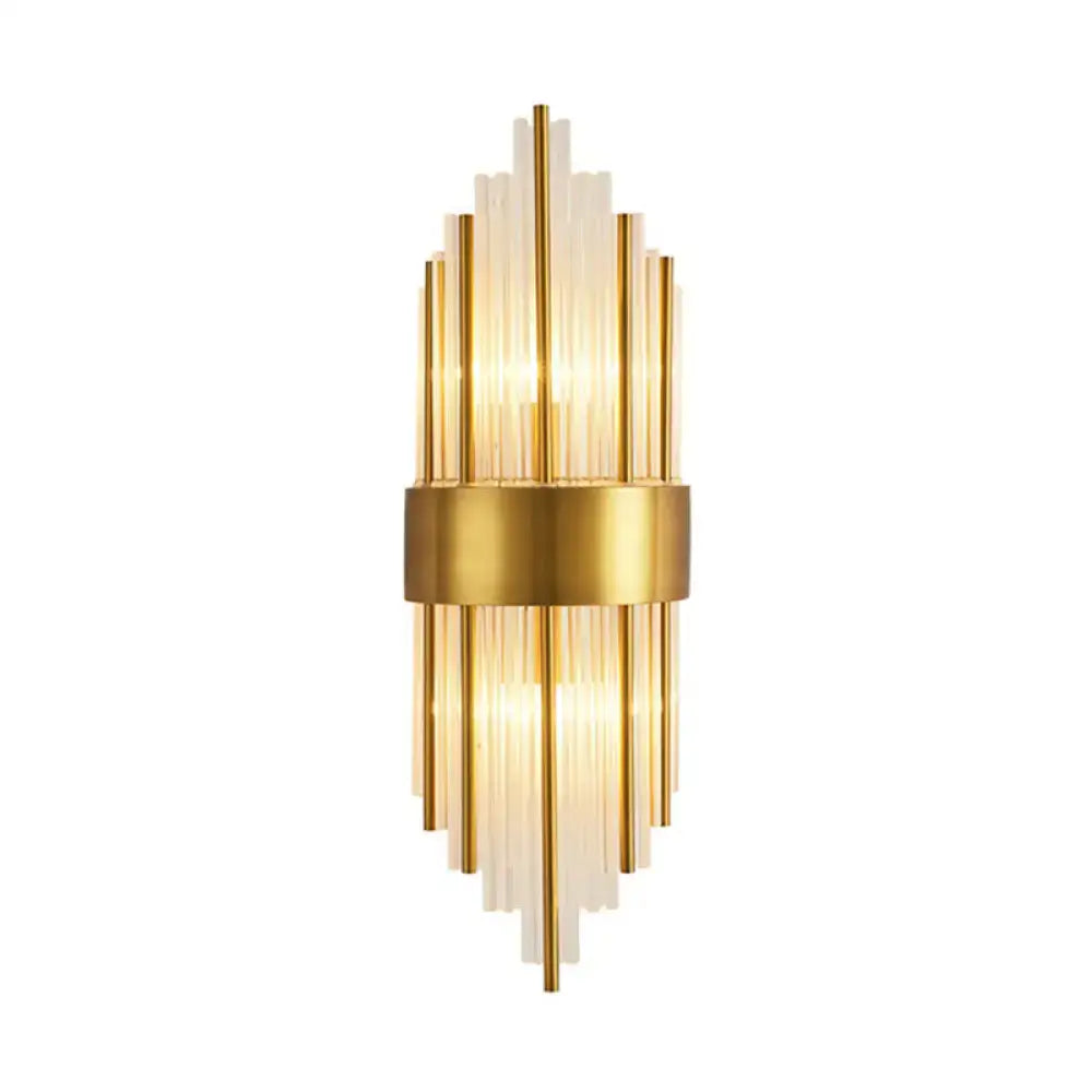 Elegant gold crystal prism wall sconce light by Decorbites with glass prisms on Tampa Home & Garden Store