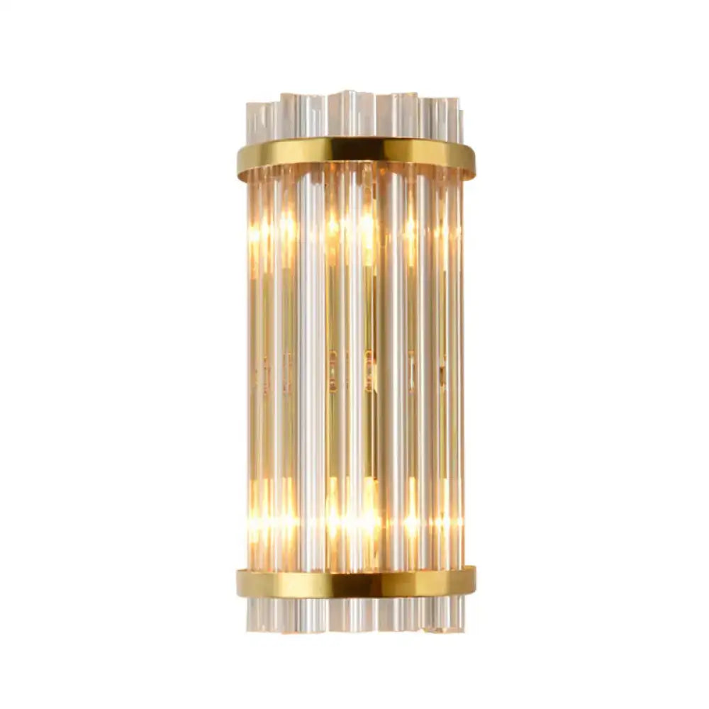 Elegant gold crystal prism wall sconce by Decorbites with vertical prisms and warm glow on Tampa Home & Garden Store