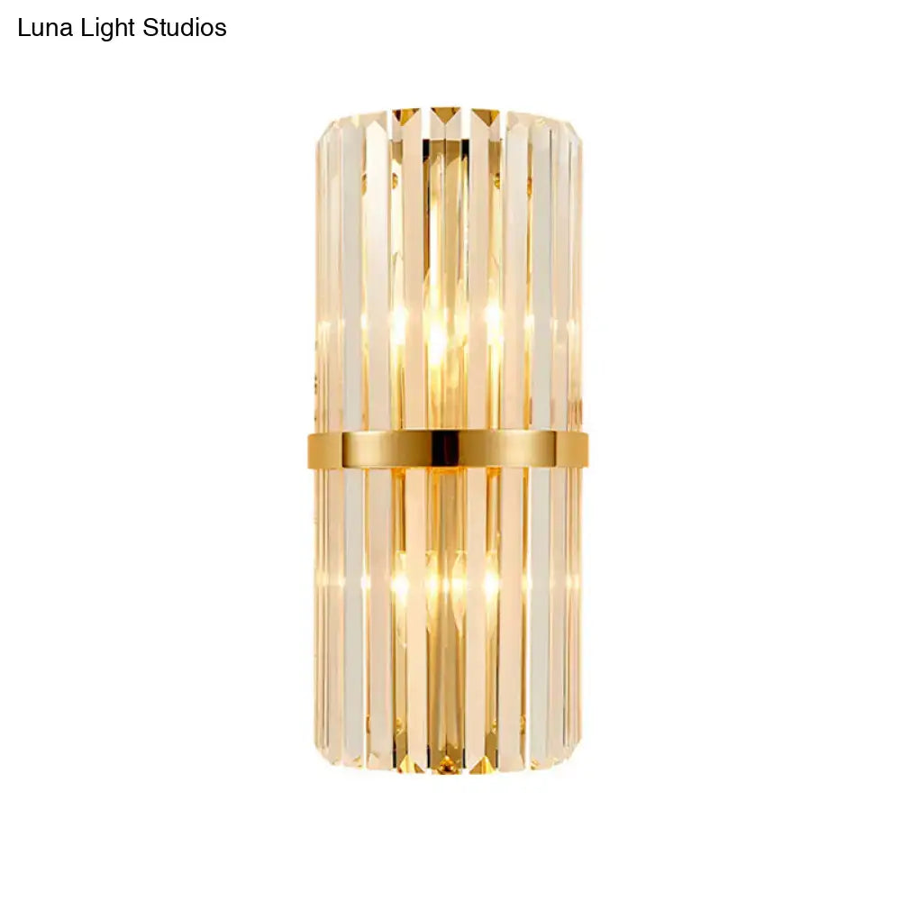 Wall sconce Decorbites gold crystal prism, warm LED lighting on Tampa Home & Garden Store