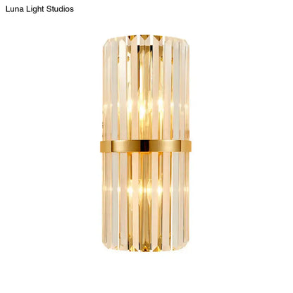 Wall sconce Decorbites gold crystal prism, warm LED lighting on Tampa Home & Garden Store