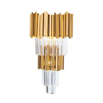 Wall sconce Decorbites gold crystal prism with stacked rectangular prisms for living room on Tampa Home & Garden Store