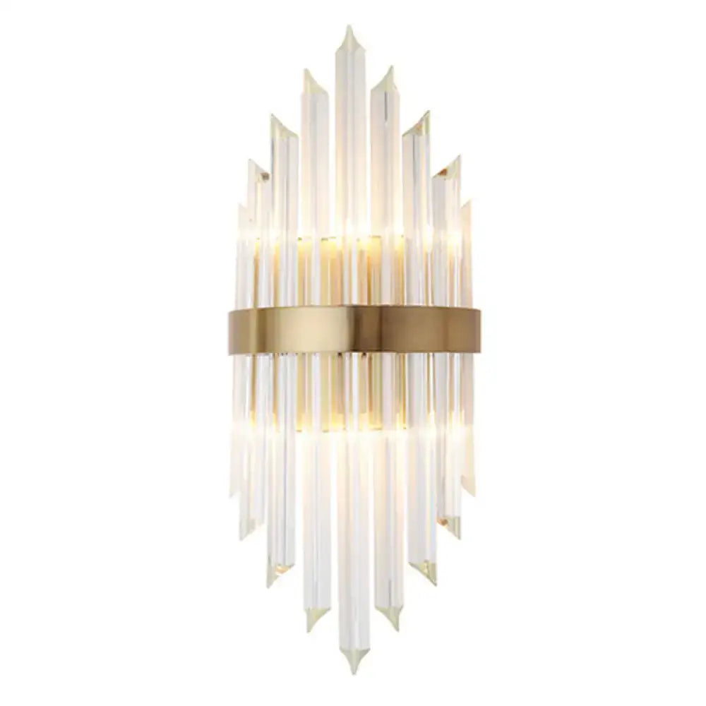 Decorbites gold crystal prism wall sconce with taper prisms for living room lighting on Tampa Home & Garden Store