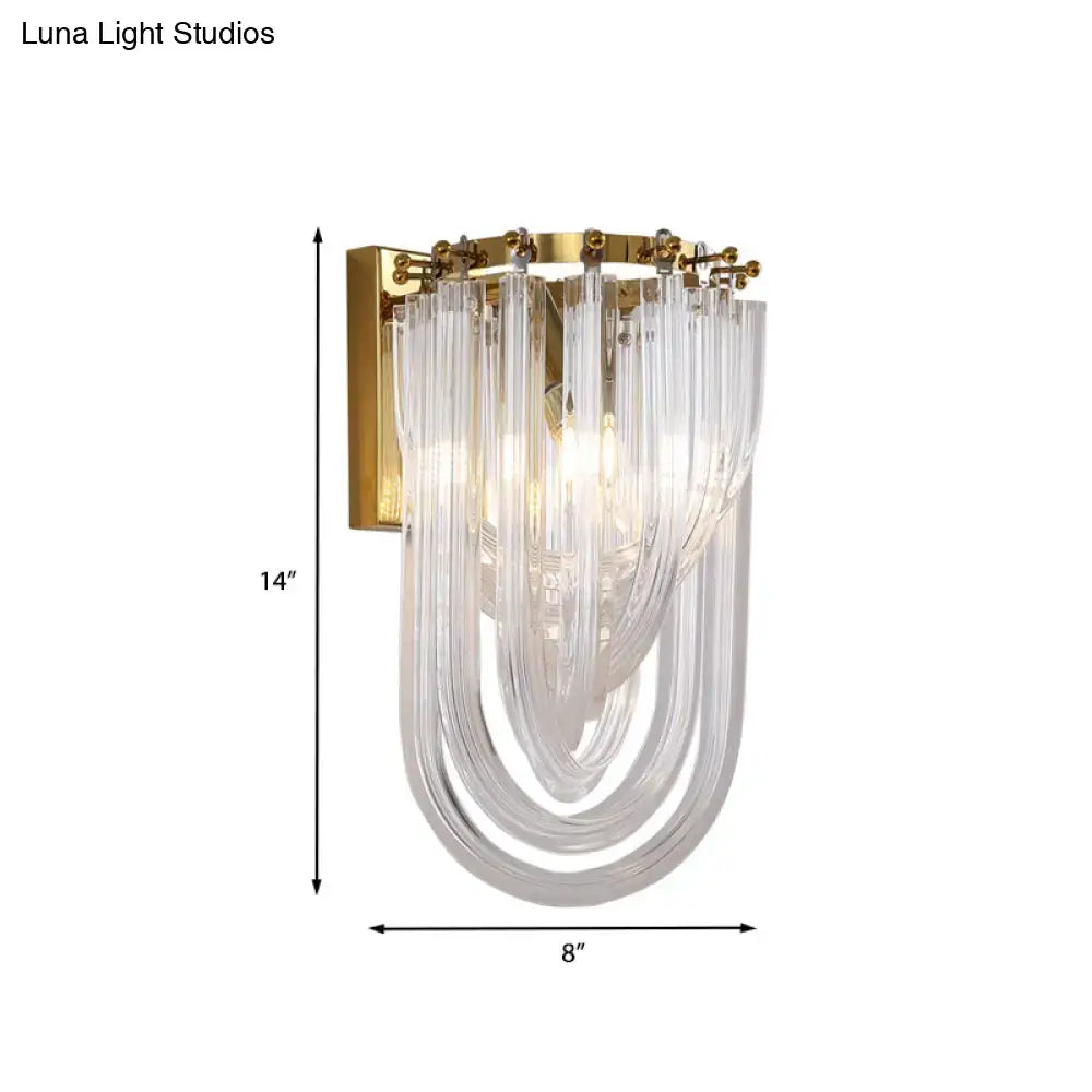 Gold Crystal Twisted Adjustable Wall Lamp Decorbites with clear crystal strands 14x8 on Tampa Home & Garden Store