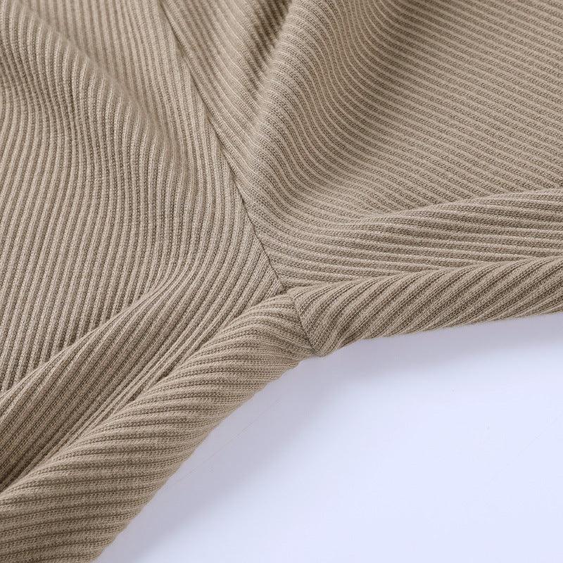 Leggings fabric close-up beige ribbed cotton with soft knit texture Stevvex leggings on Tampa Home & Garden Store