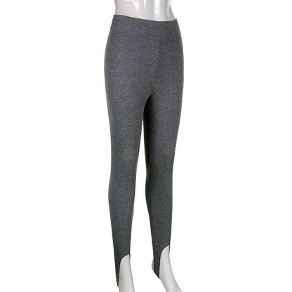 Stevvex high-waist gray cotton leggings for women, seamless breathable fitness pants on Tampa Home & Garden Store