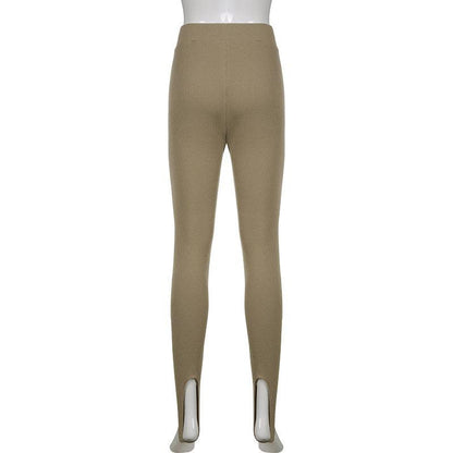 Stevvex high waist cotton fitness leggings for women, camel beige ribbed seamless pants on Tampa Home & Garden Store