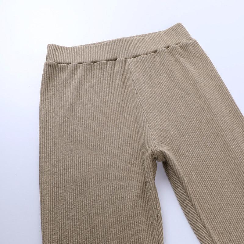 Stevvex high waist cotton ribbed leggings beige for women, breathable fitness pants on Tampa Home & Garden Store