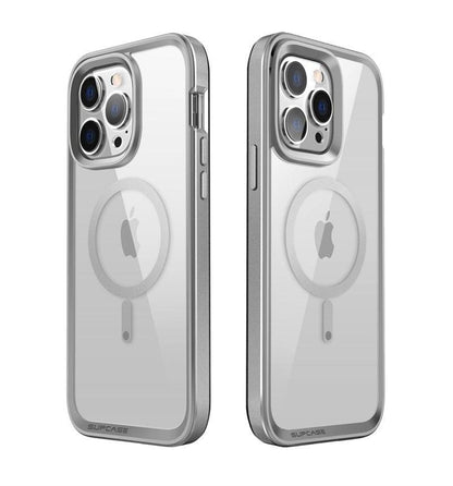 Stevvex iPhone 14 Pro Max case with clear back, slim metallic frame, built-in screen protector on Tampa Home & Garden Store
