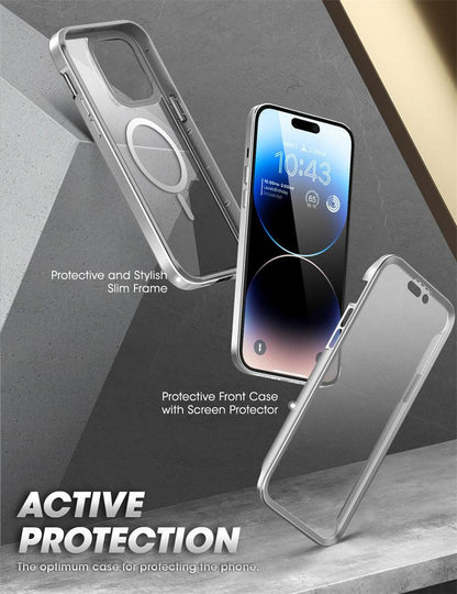 Stevvex clear iPhone 14 Pro Max case with built-in screen protector, slim shockproof frame on Tampa Home & Garden Store