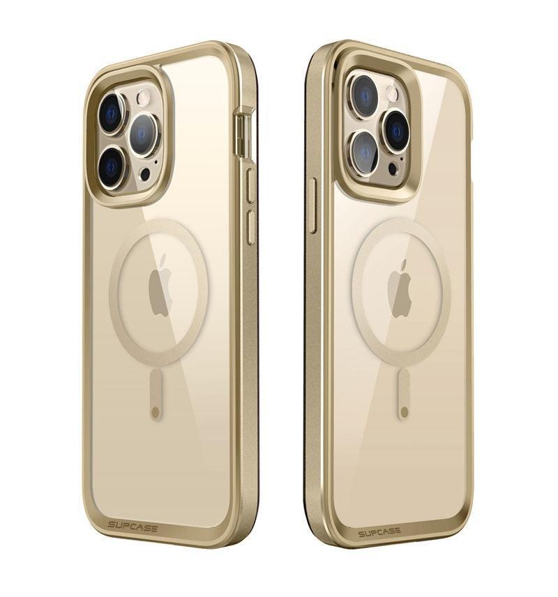 SUPCASE iPhone 14 Pro Max clear case with gold slim frame, 2 cases on Tampa Home & Garden Store