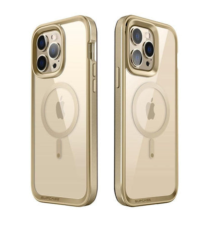 SUPCASE iPhone 14 Pro Max clear case with gold slim frame, 2 cases on Tampa Home & Garden Store