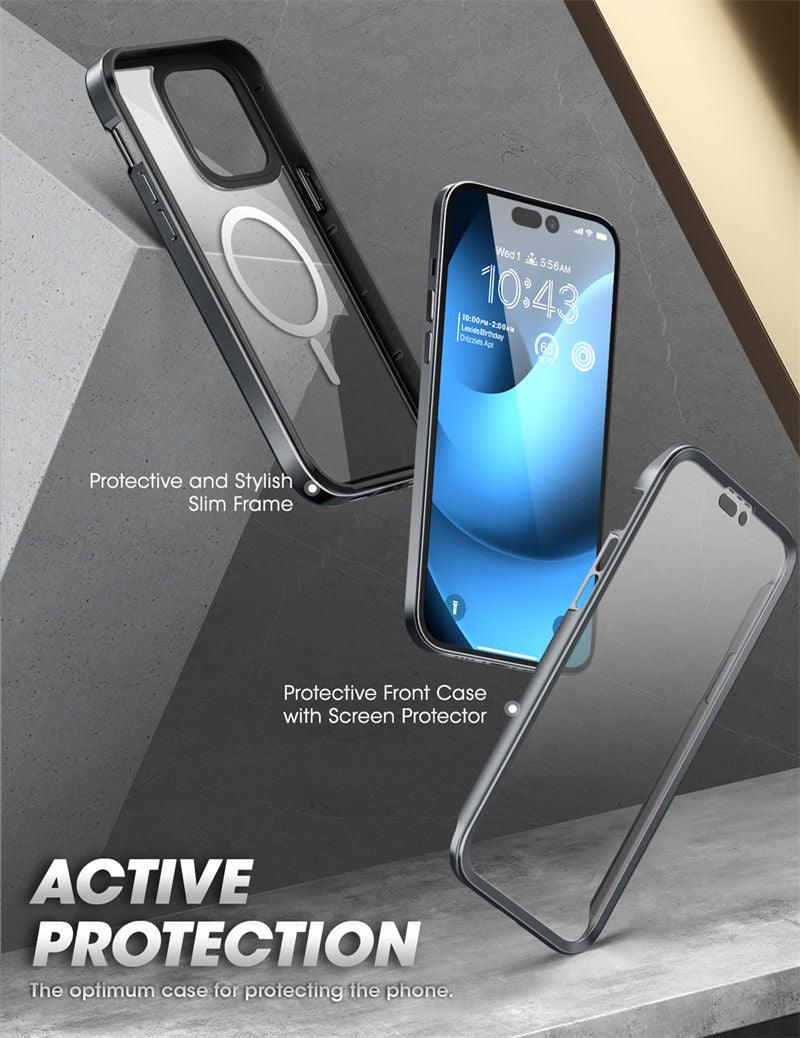 Stevvex iPhone 14 Pro Max case, clear slim frame with built-in screen protector on Tampa Home & Garden Store
