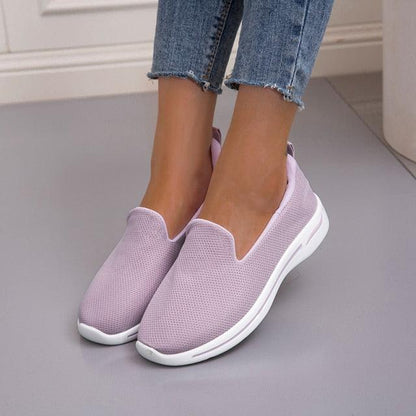 Stevvex lavender mesh slip-on sneakers with white sole, breathable casual espadrilles on Tampa Home & Garden Store