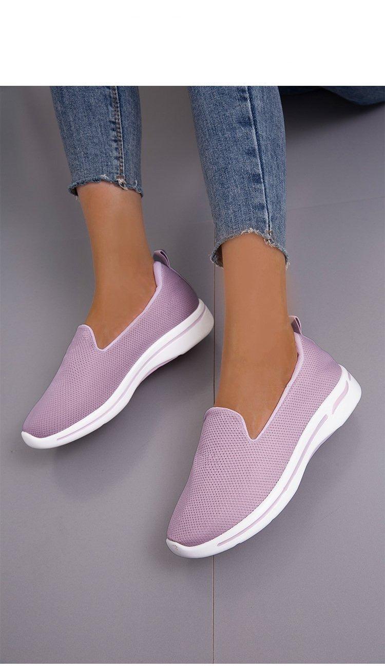 Stevvex women's lavender breathable mesh slip-on sneakers with white sole on Tampa Home & Garden Store