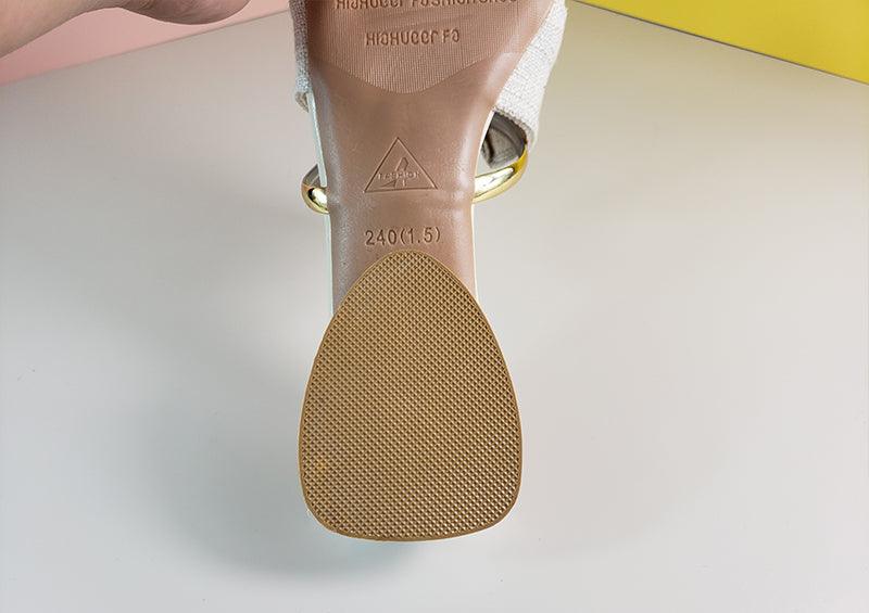 Stevvex elegant low-heel pointed-toe backless slippers with textured beige sole on Tampa Home & Garden Store