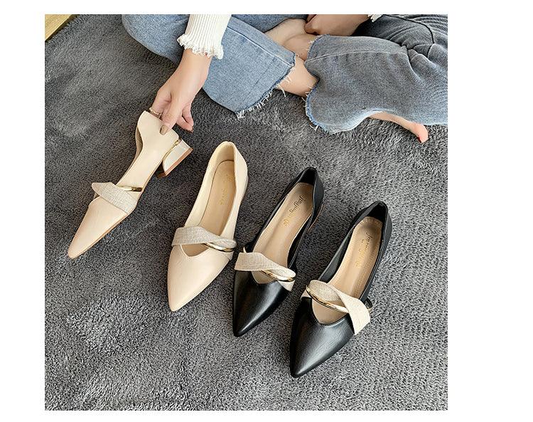 Stevvex slippers four beige and black pointed-toe low-heel backless pairs on Tampa Home & Garden Store