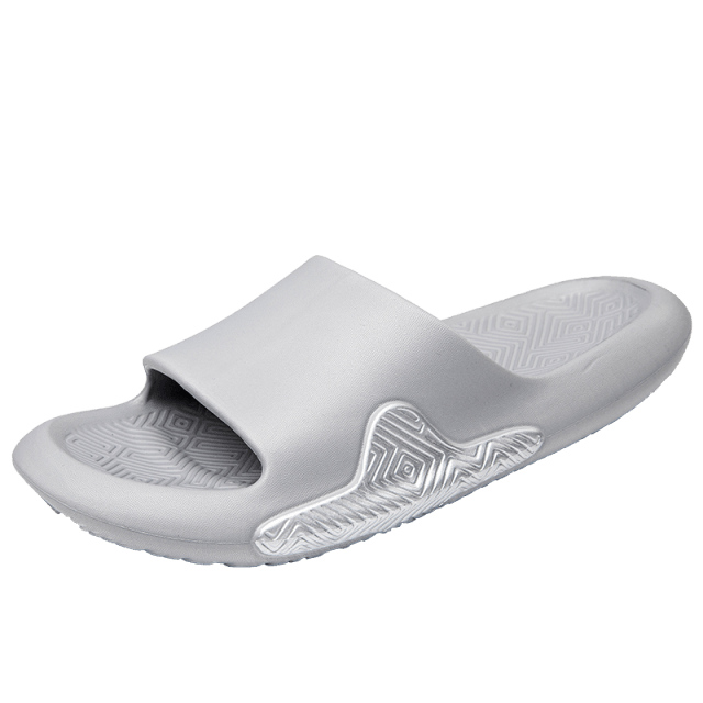 Stevvex grey EVA slide slippers with textured footbed and non-slip sole on Tampa Home & Garden Store