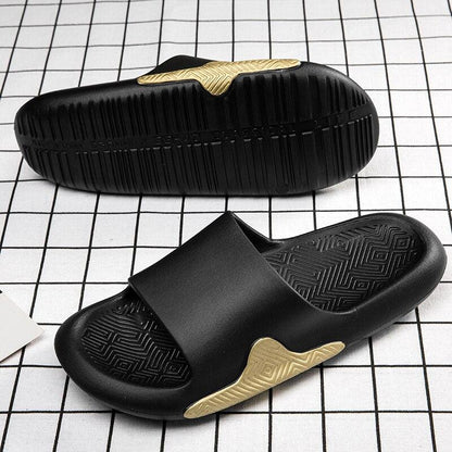 Stevvex black men’s slides with EVA foam, anti-slip sole and textured footbed on Tampa Home & Garden Store