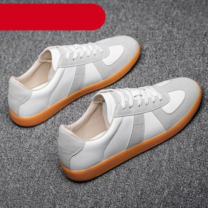 Stevvex ST85SH2322NDK sneakers, white and gray lace-up casual walking shoes with gum sole on Tampa Home & Garden Store
