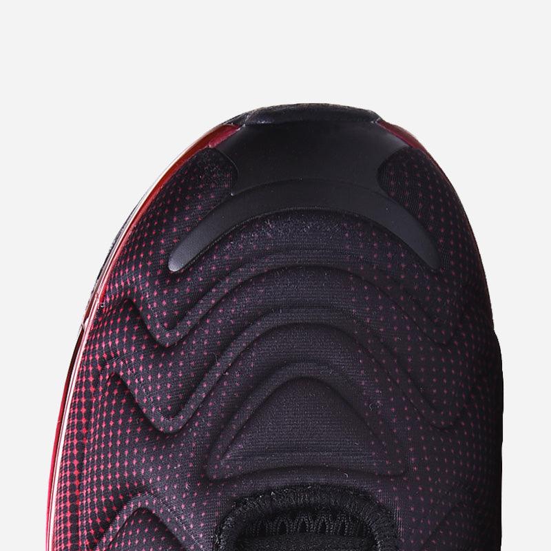 Stevvex men's running sneakers toe close-up in dark purple breathable mesh with wavy overlays on Tampa Home & Garden Store