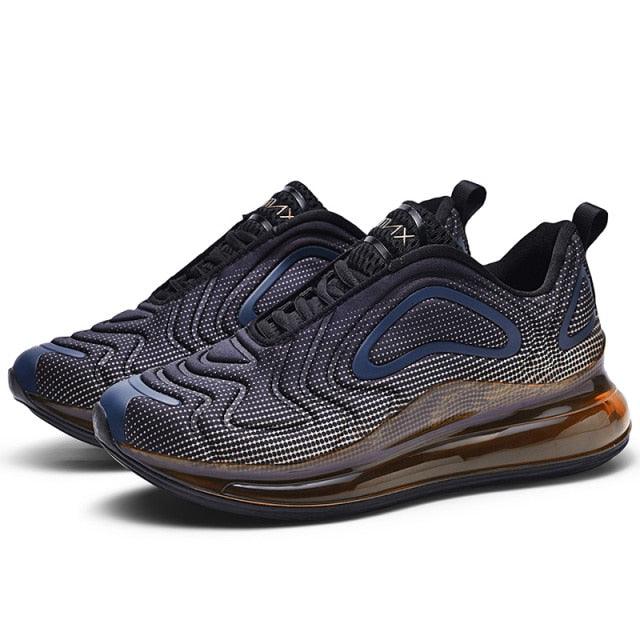 Stevvex men's running sneakers with breathable mesh, navy blue accents and air cushion sole on Tampa Home & Garden Store