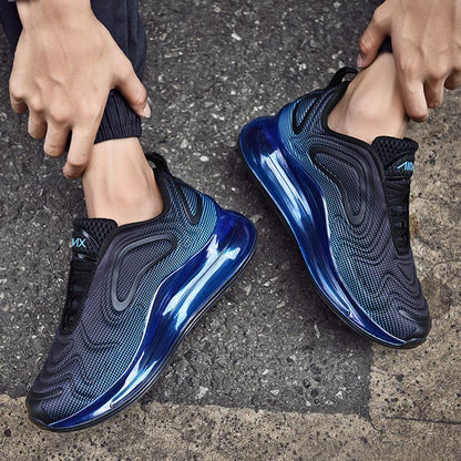 Elegant mens running sneakers by Stevvex with blue air cushion sole on Tampa Home & Garden Store