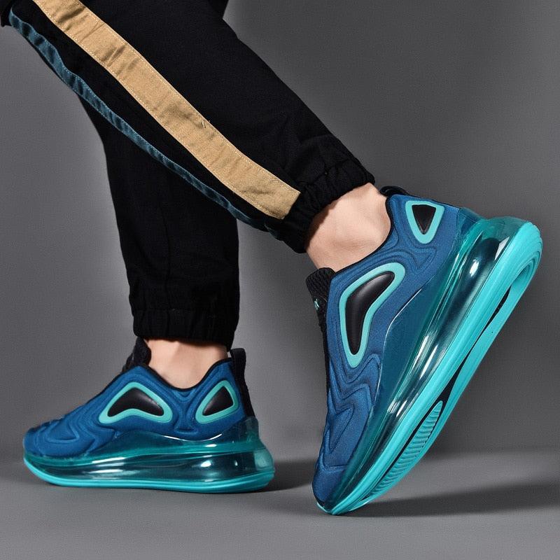 Stevvex ST85SH3774REV blue teal athletic sneakers pair with mesh and air cushion sole on Tampa Home & Garden Store