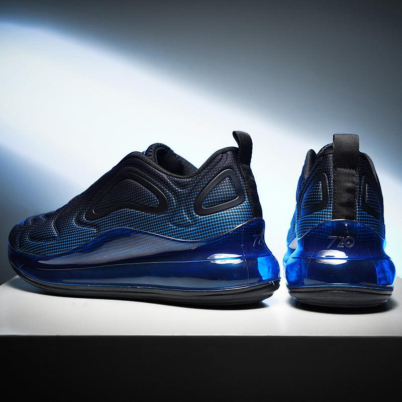 Stevvex athletic sneakers pair with blue mesh upper and black overlays, blue air-cushioned sole on Tampa Home & Garden Store
