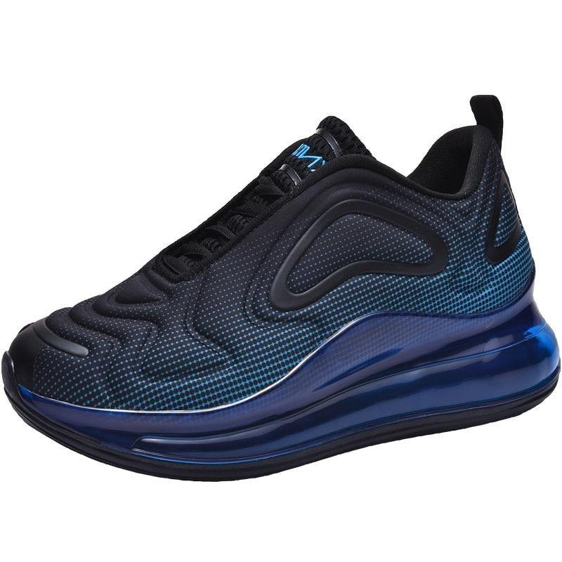Stevvex mens running sport air cushion sneakers breathable mesh navy with blue outsole on Tampa Home & Garden Store