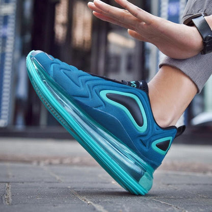 Stevvex men's running sneakers with turquoise breathable mesh upper and air-cushion sole on Tampa Home & Garden Store