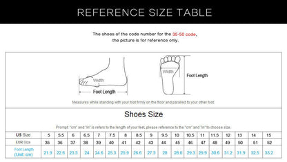 Stevvex athletic shoes size chart showing US sizes 5–15 and foot length in cm on Tampa Home & Garden Store