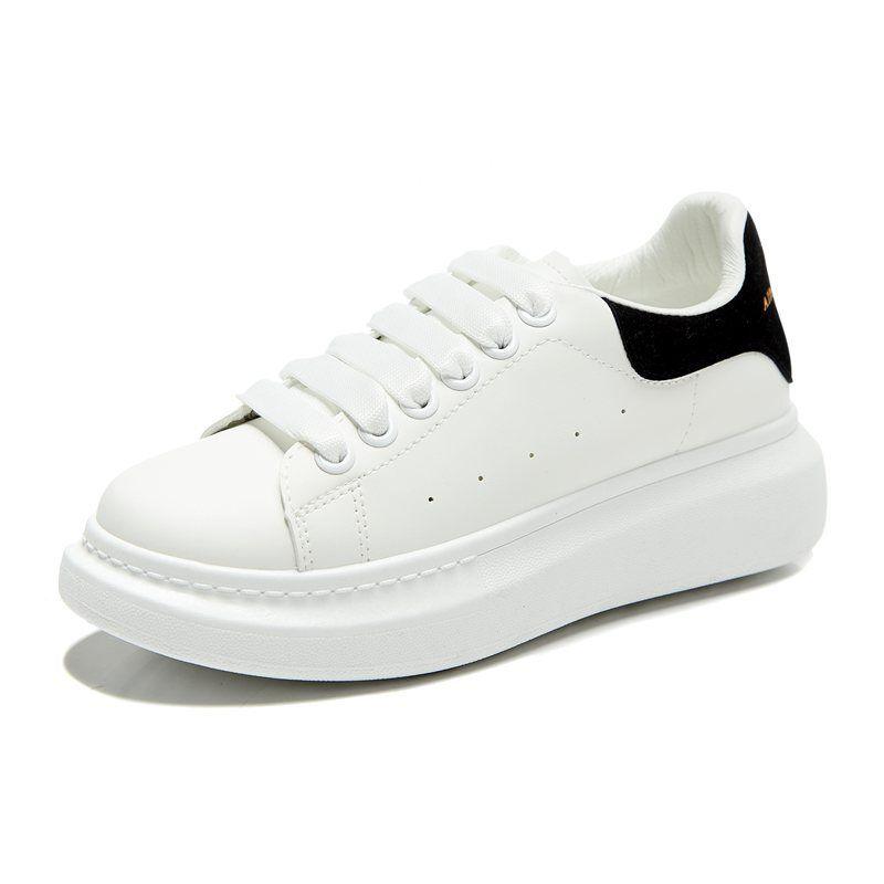 White leather platform sneakers for men Stevvex with thick sole and black heel panel on Tampa Home & Garden Store