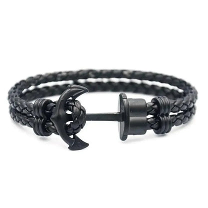Navy blue nylon anchor bracelet by Stevvex with stainless steel anchor and braided wrap on Tampa Home & Garden Store