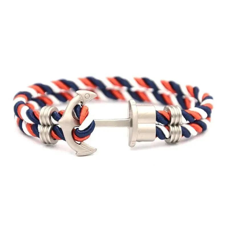 Anchor bracelet with navy blue nylon and stainless steel clasp Tampa Home & Garden Store on Tampa Home & Garden Store