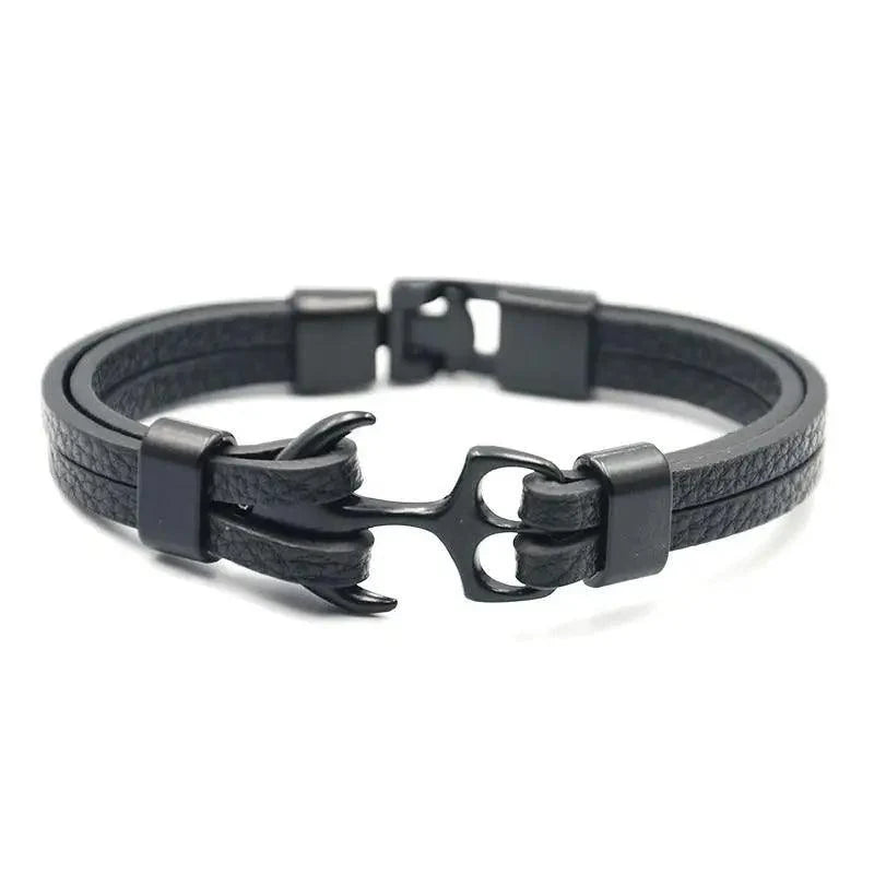 Stevvex navy nylon anchor bracelet for men with stainless steel clasp on Tampa Home & Garden Store