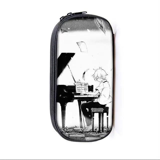 Piano pen case by Stevvex, black/white music scene pencil bag for school on Tampa Home & Garden Store