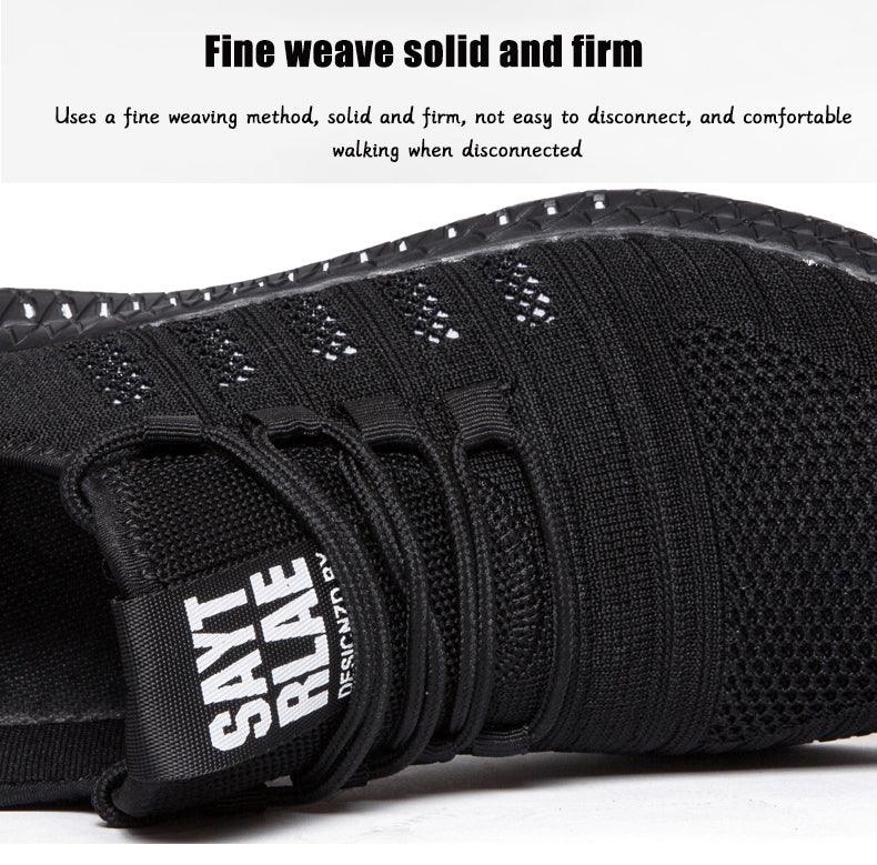Stevvex Mens Sneakers black breathable mesh lightweight running trainers for secure fit on Tampa Home & Garden Store