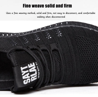 Stevvex Mens Sneakers black breathable mesh lightweight running trainers for secure fit on Tampa Home & Garden Store