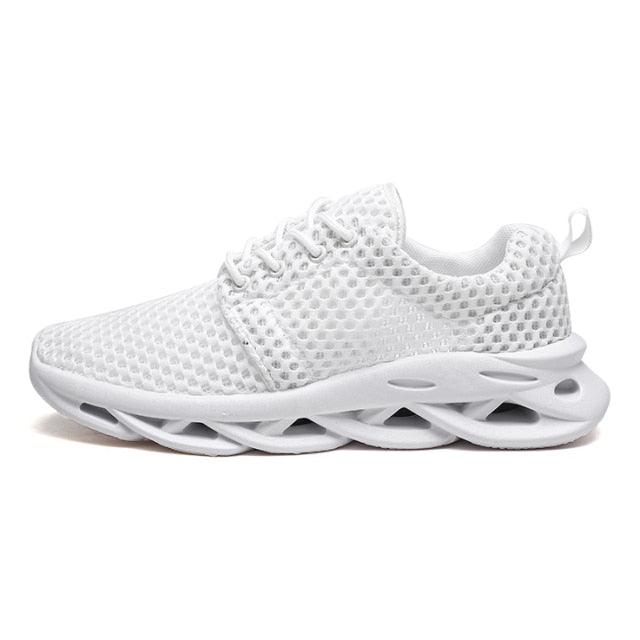 Men's Stevvex sneakers running white breathable mesh upper lightweight non-slip sole on Tampa Home & Garden Store