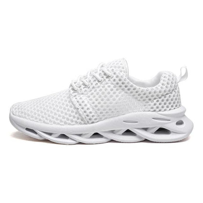 Men's Stevvex sneakers running white breathable mesh upper lightweight non-slip sole on Tampa Home & Garden Store