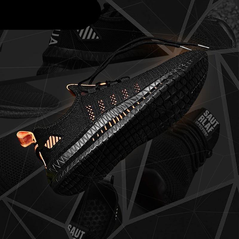 Stevvex mens sneakers black lightweight breathable non-slip outsole for outdoor walking on Tampa Home & Garden Store