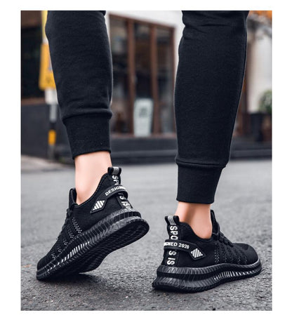 Pair of Stevvex sneakers ST85SH3255GHR black breathable mesh with non-slip outsole for walking on Tampa Home & Garden Store