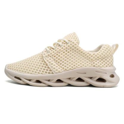 Stevvex men's sneakers beige mesh running shoe with breathable upper and molded sole on Tampa Home & Garden Store