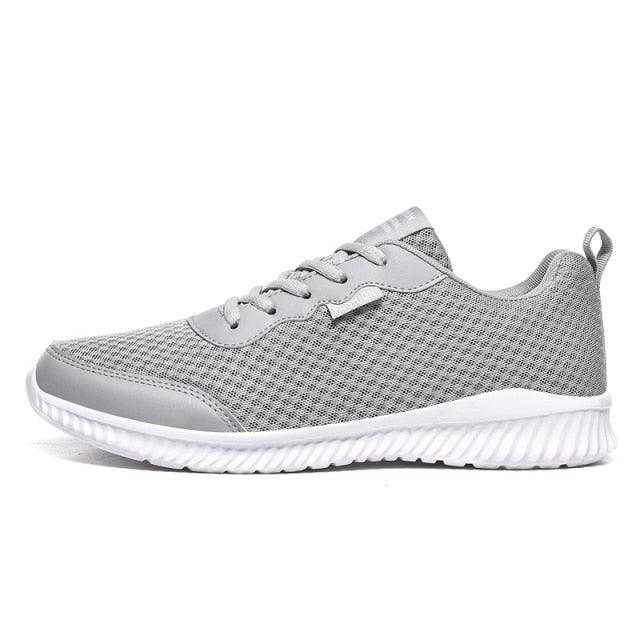 Stevvex men's sneakers gray mesh upper lightweight breathable casual walking shoes on Tampa Home & Garden Store