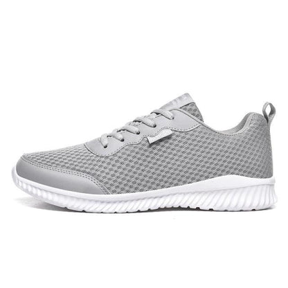 Stevvex men's sneakers gray mesh upper lightweight breathable casual walking shoes on Tampa Home & Garden Store