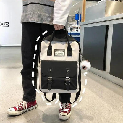 Stevvex nylon candy-color waterproof school backpack with patchwork buckles for teens and women on Tampa Home & Garden Store