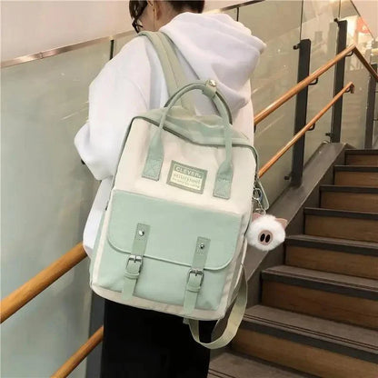 Stevvex candy-color waterproof school backpack with mint front pocket and buckle straps on Tampa Home & Garden Store