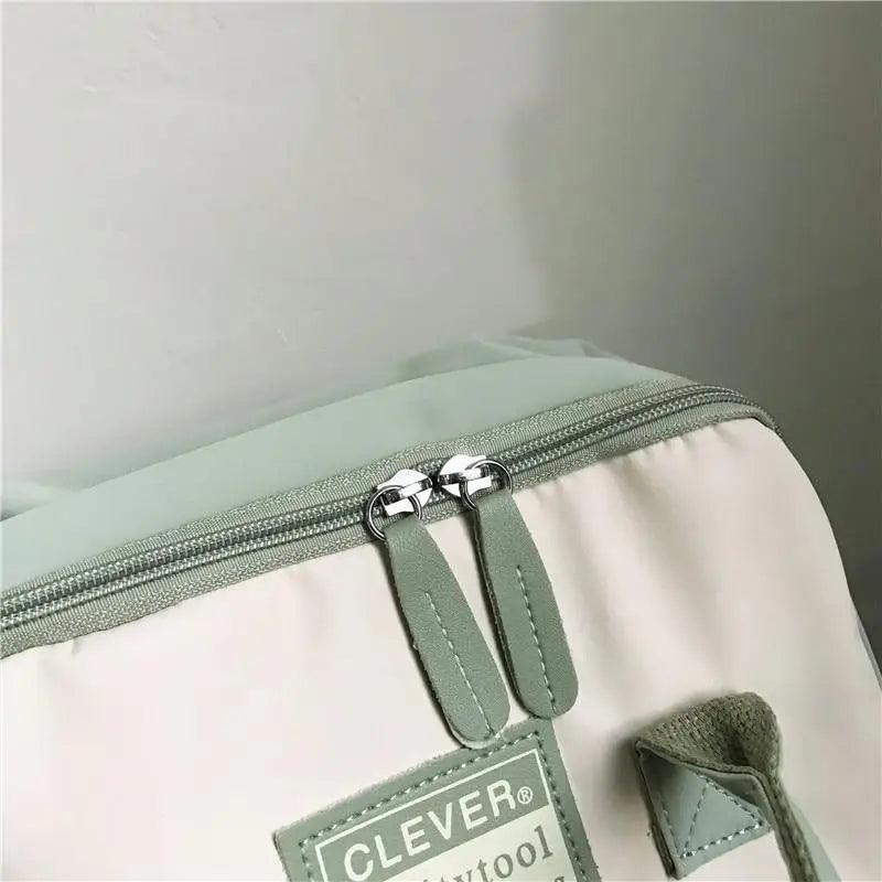 Stevvex mint nylon school backpack with dual zippers and Clever patch label on Tampa Home & Garden Store