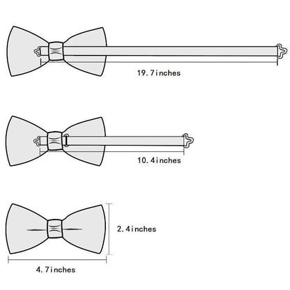 Stevvex gray silk butterfly bow tie set with pocket square and cufflinks, formal neckwear on Tampa Home & Garden Store